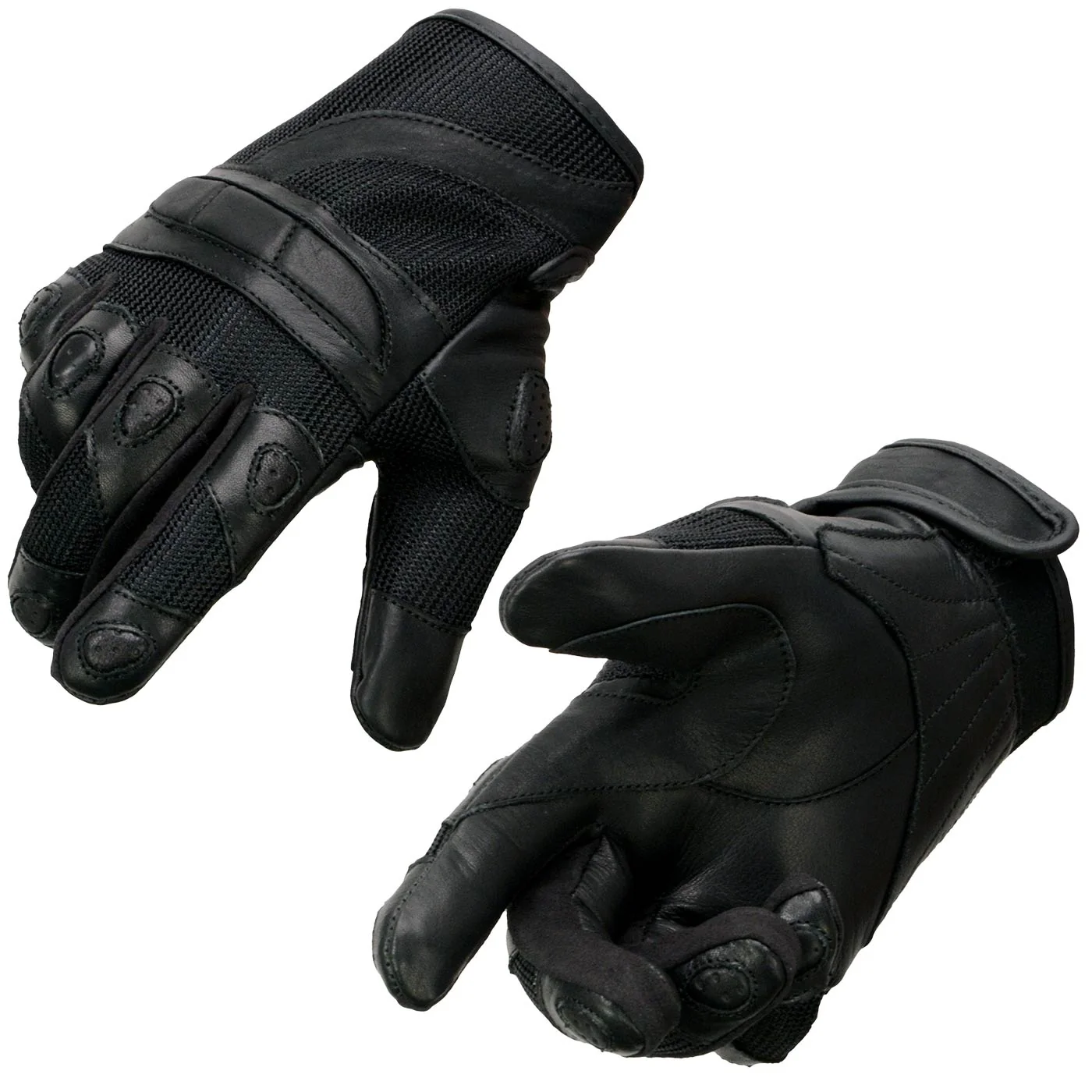 Smooth Milwaukee Leather SH802 Women’s Black Leather and Mesh Racing Motorcycle Gloves w Padded Fingers Trendy