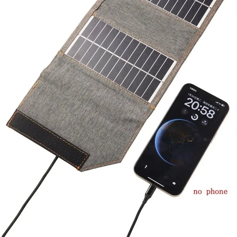 Elite 130W 80W Folding Solar Panel USB 5V Solar Charger Portable Solar Cell Outdoor Power Bank for Camping and Hiking 3 in 1 Cable Specialty