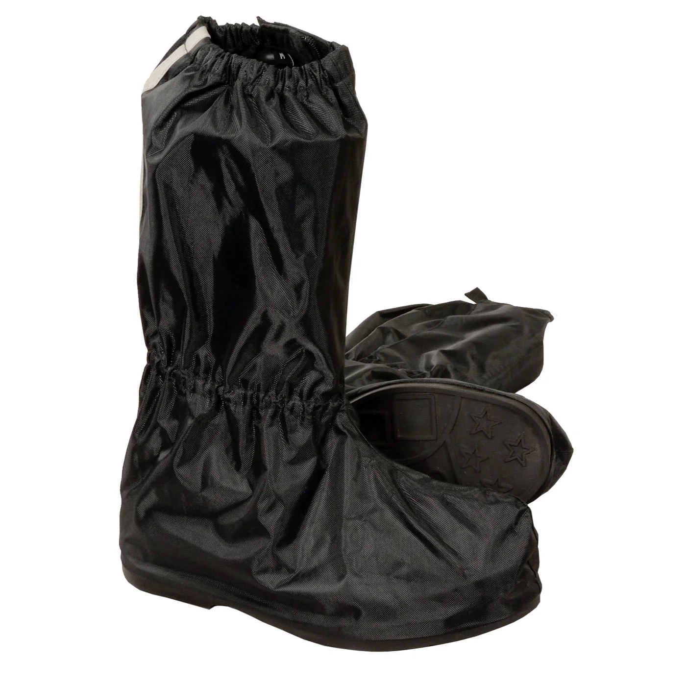 Powerful Milwaukee Leather Men’s Rain Boot Covers – Waterproof 1200D Nylon Overshoes with Hard Sole and Reflective Piping Stylish