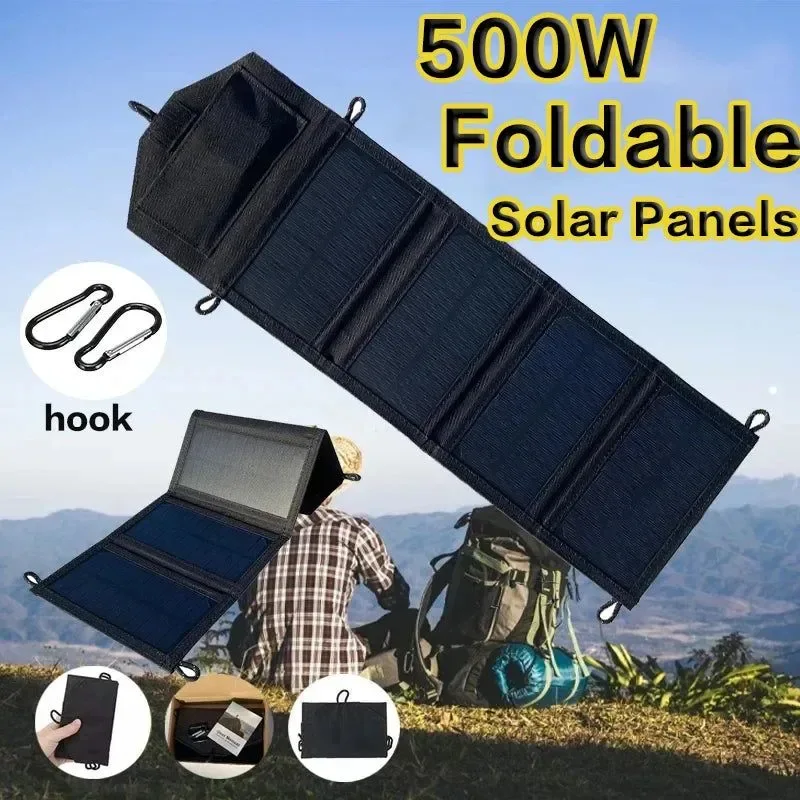 Clean 500W Solar Panel 5V USB Portable Waterproof For Cell Phone Power Bank Battery Charger Outdoor Camping Hiking Fishing Advanced