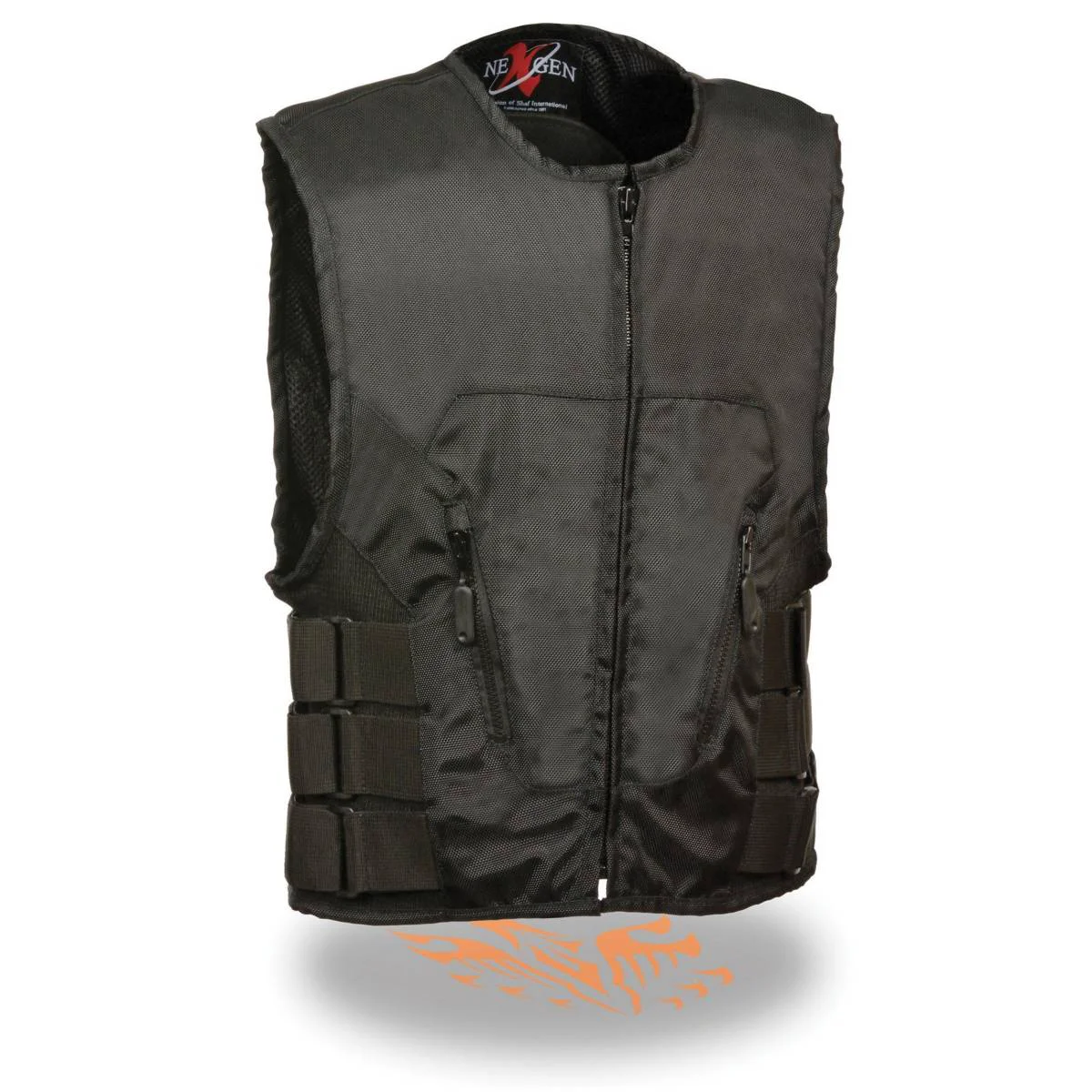 Original Design Milwaukee Leather SH1458 Men’s Black Textile SWAT Style Biker Vest with Armor Carefully Designed