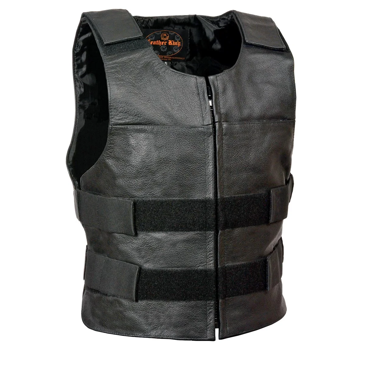Advanced Milwaukee Leather SH1367Z Men’s Black Leather Swat Style Rider Vest- Plain Back Panel for Club Patches Excellent