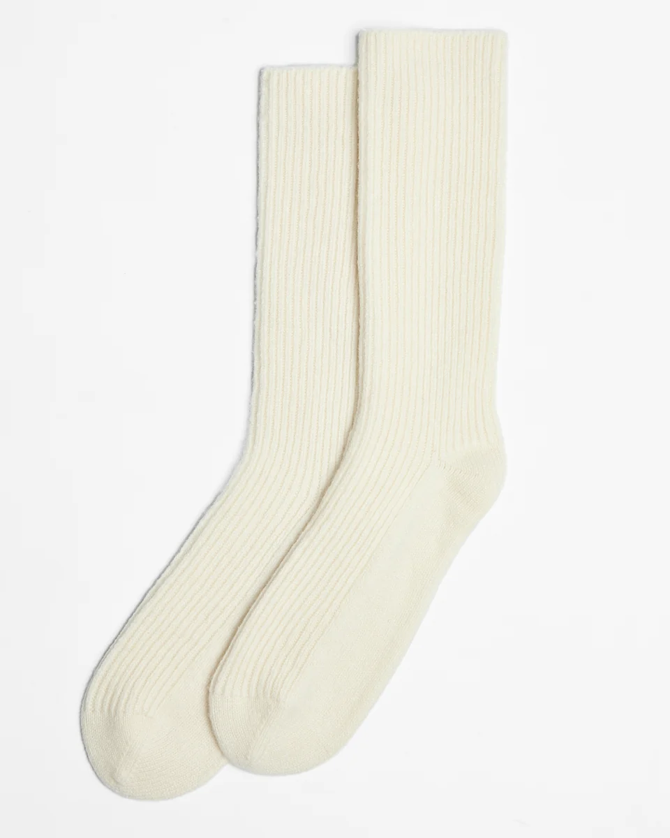 Solid Foxford Cream Bed Socks Consistent
