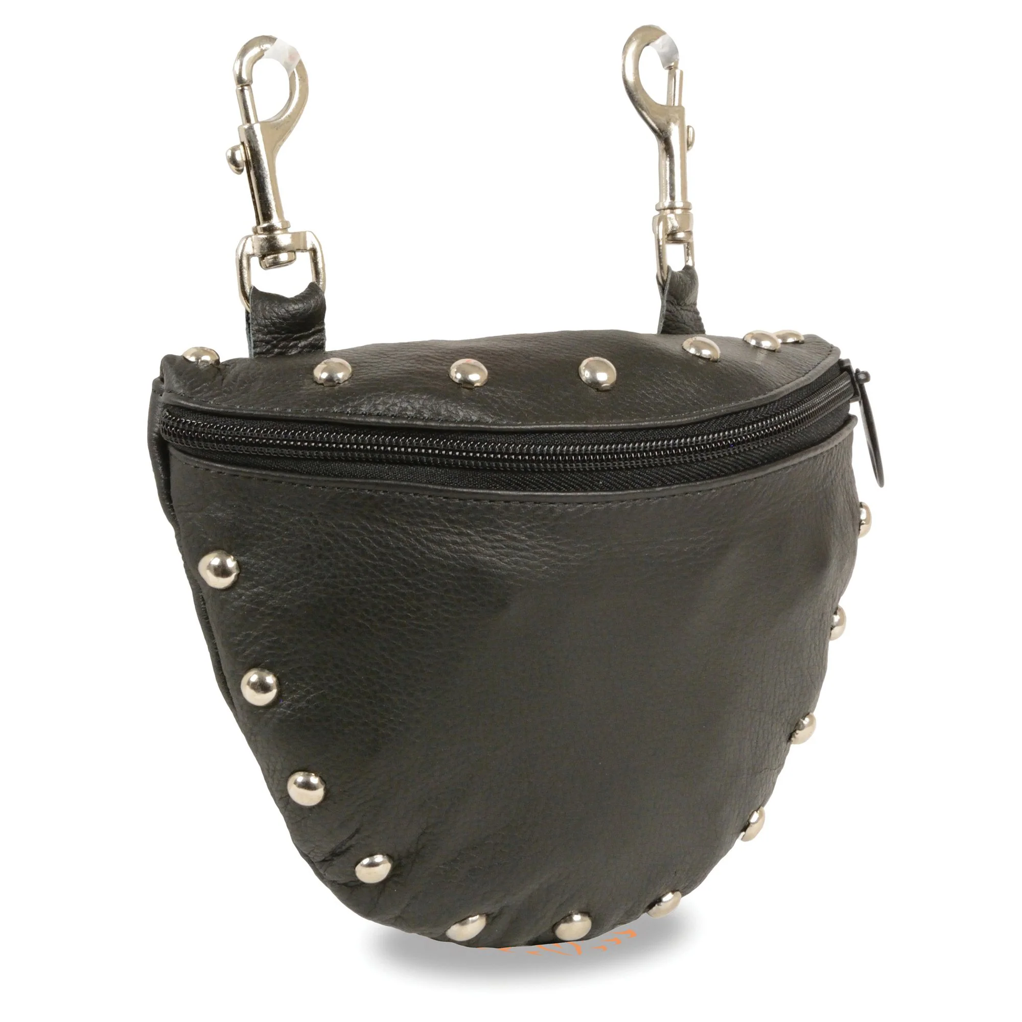 Stylish Milwaukee Leather SH197S Women’s Black Leather Studded Belt Bag with Belt Clasps High-End