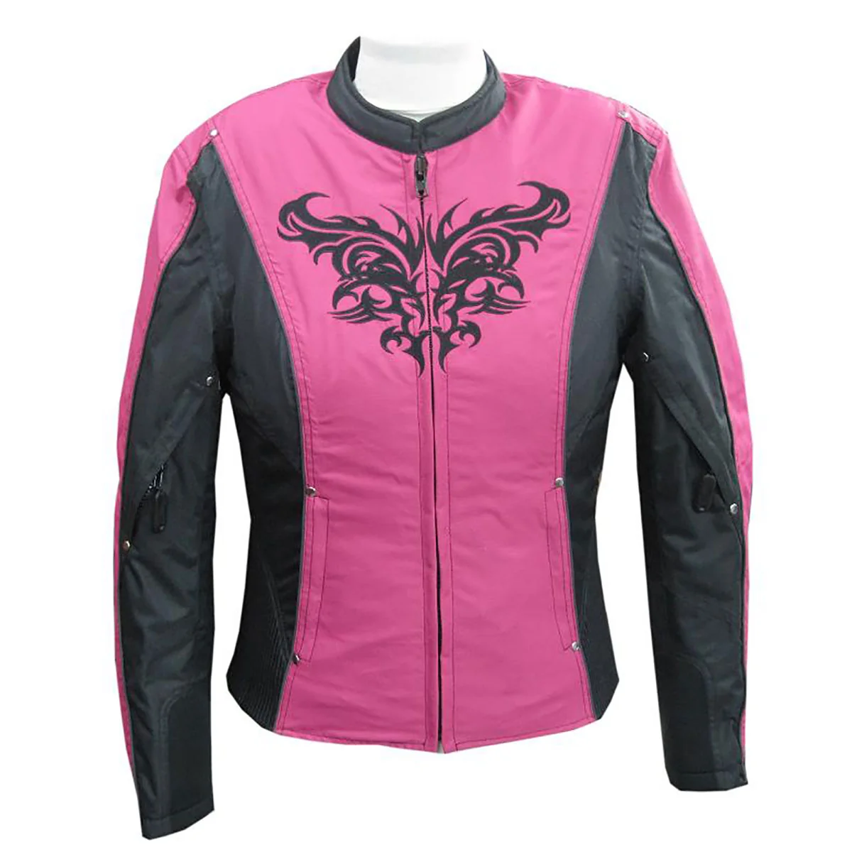 Natural NexGen SH2367 Women’s Turquoise and Fuchsia Textile Jacket with Embroidery Artwork Minimalist
