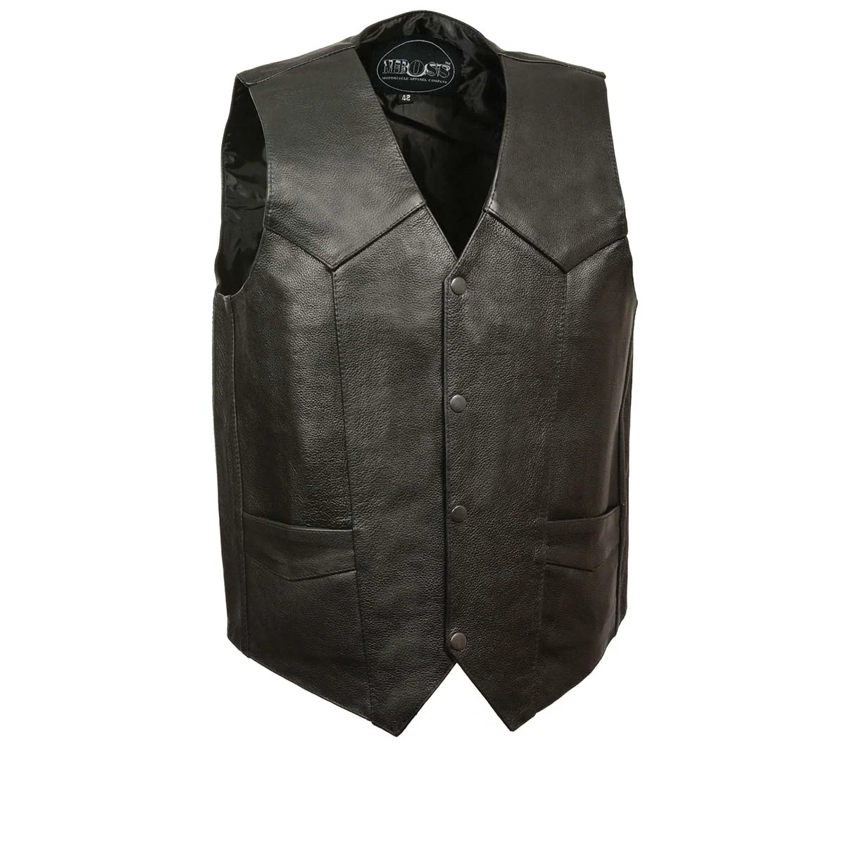 Superior Men s XS102T Tall Size Black Classic Motorcycle Vest Premium