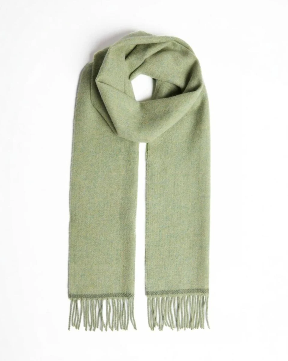 Original Foxford Green Melange Lambswool Scarf Clean