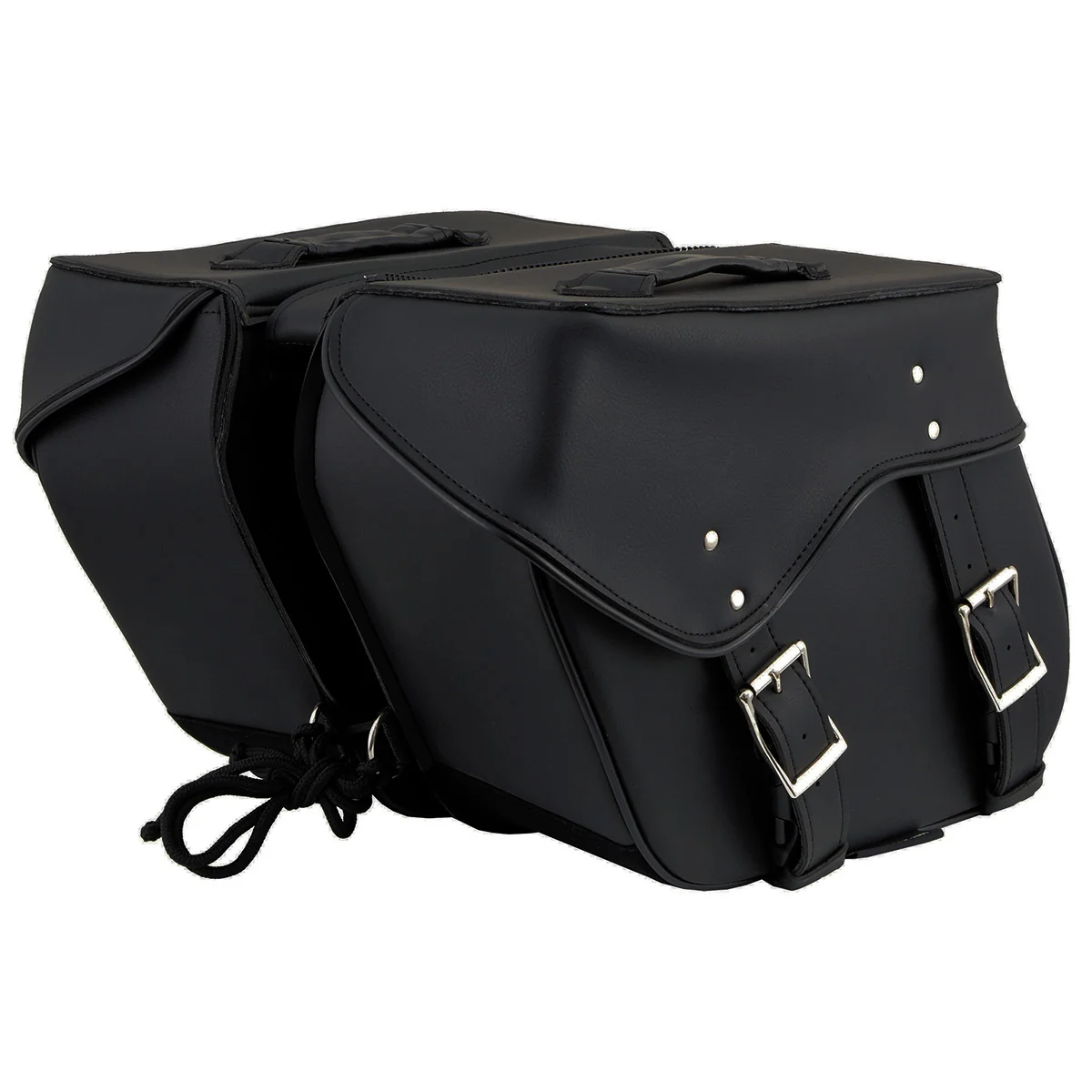 Artisan Milwaukee Leather SH55201ZB Black Large PVC Zip-Off Throwover Motorcycle Saddlebags Innovative