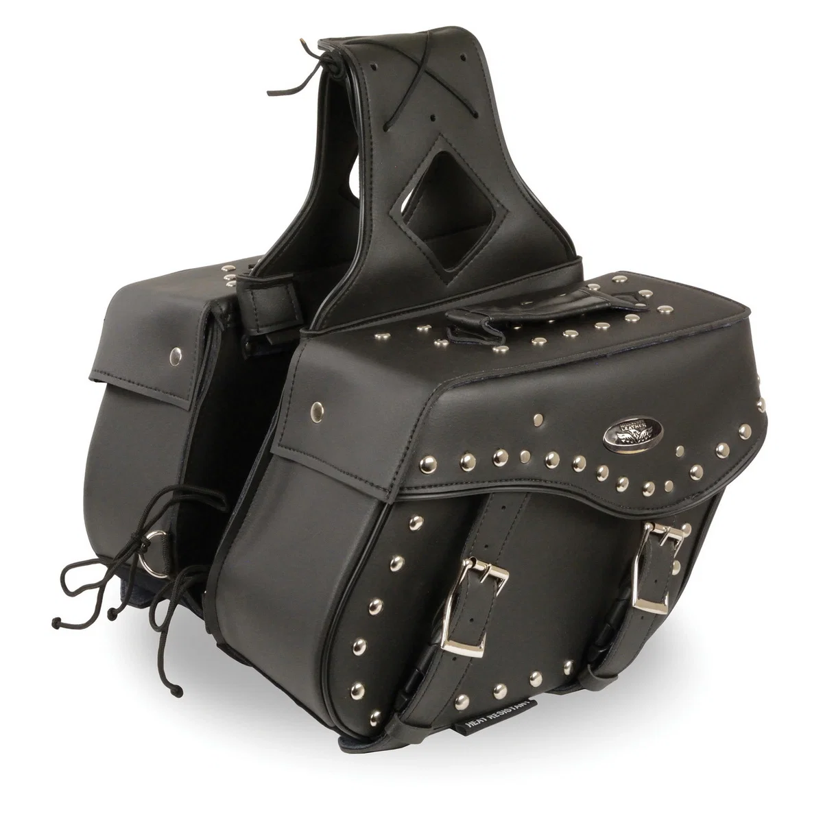 High-Performance Milwaukee Leather SH55301ZB Black Medium Zip-Off PVC Studded Throw Over Saddlebags Original