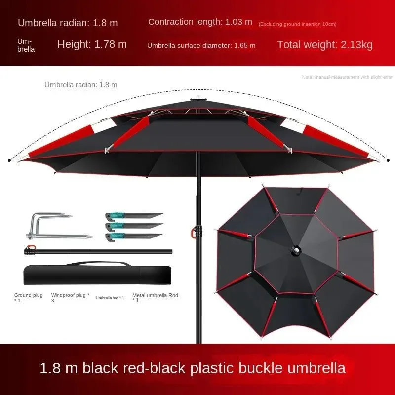 Lightweight Outdoor Fishing Umbrella 1.8–2.6M – Foldable Waterproof Sunproof Canopy Shelter 5 Sizes Trendy