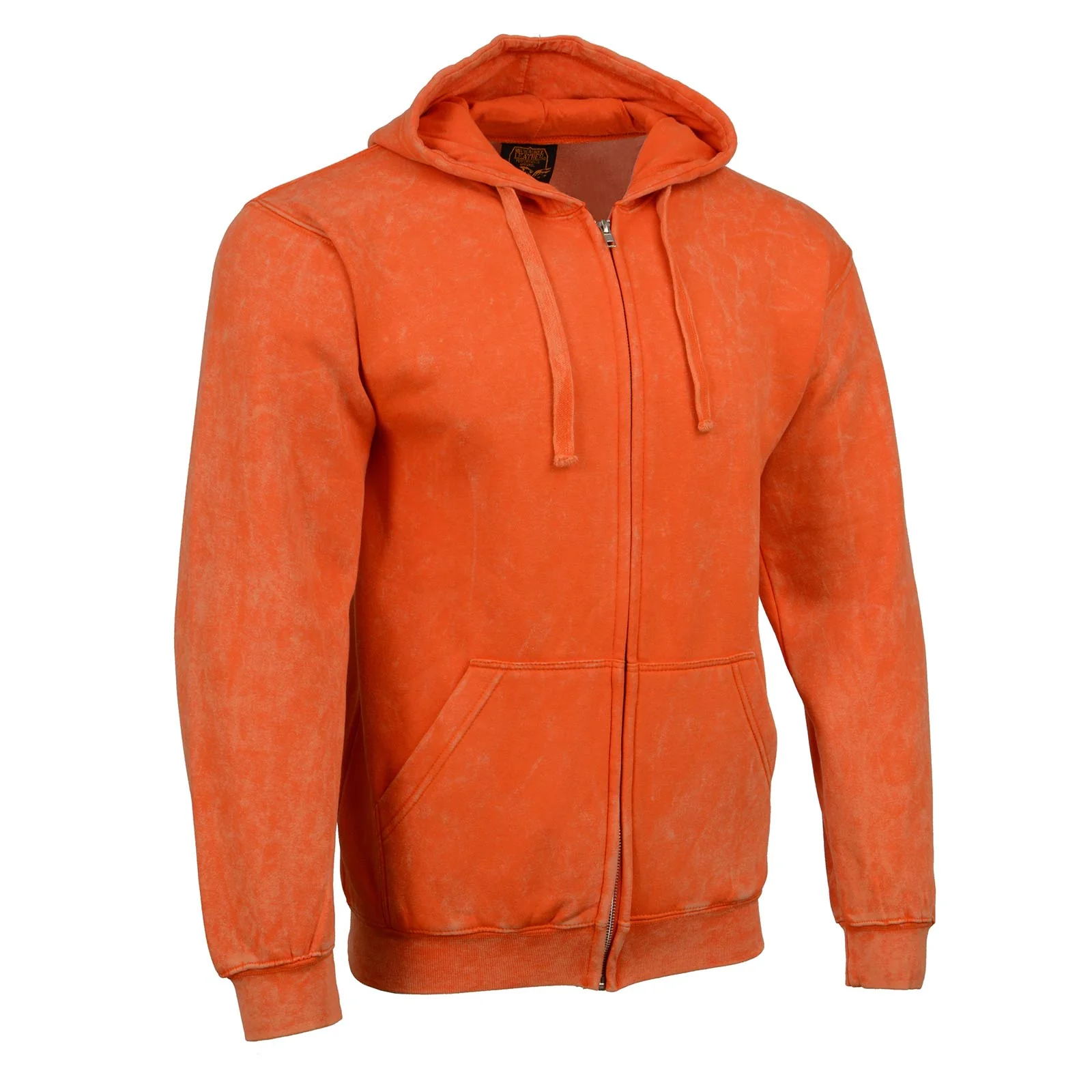 Original Milwaukee Leather MNG11687 Men’s Orange High-Visibility Zipper Front Premium Cotton Hoodie Casual