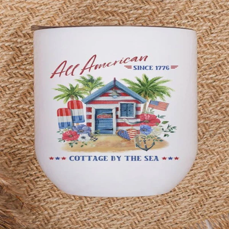 Elegant Patriotic Cottage Wine Tumbler Elite