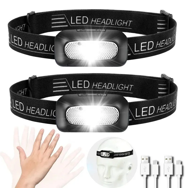 Next-Generation Mini USB Rechargeable Headlamp with Wave Sensor Elegant