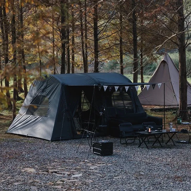 Detailed 3-4 Person Inflatable Auto Camping Tent with Wood Stove Port – 600D Oxford Multi-Room Contemporary