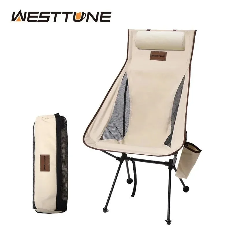 Smart Portable Folding Camping Chair with Headrest – Lightweight Aluminum Alloy 330 lb Capacity 30-Second Setup Safe