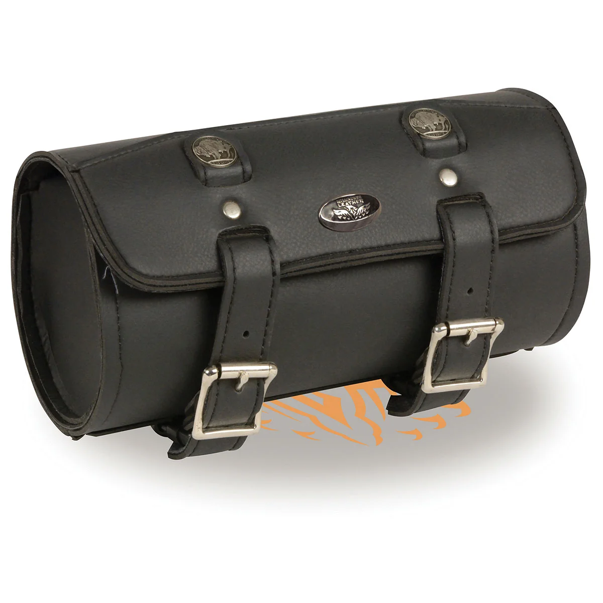 Professional Milwaukee Leather MP8520 Black Small PVC Motorcycle Windshield Tool Bag with Buffalo Nickel Snaps Stylish