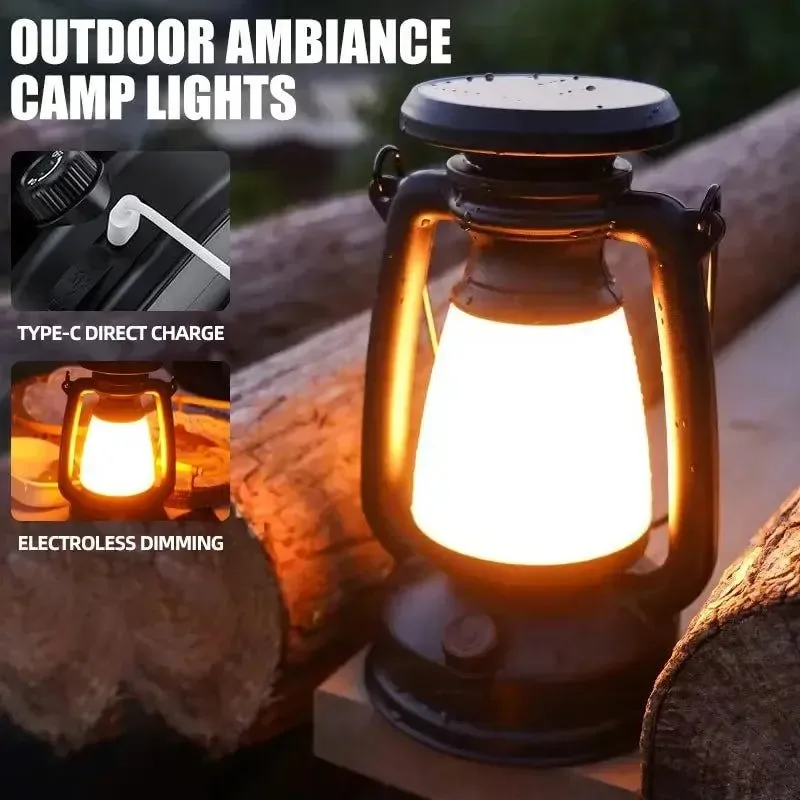 Flexible Retro Horse Light LED Desk Lamp – Rechargeable Portable Lantern for Outdoor Camping Bar and Home Decor Soft