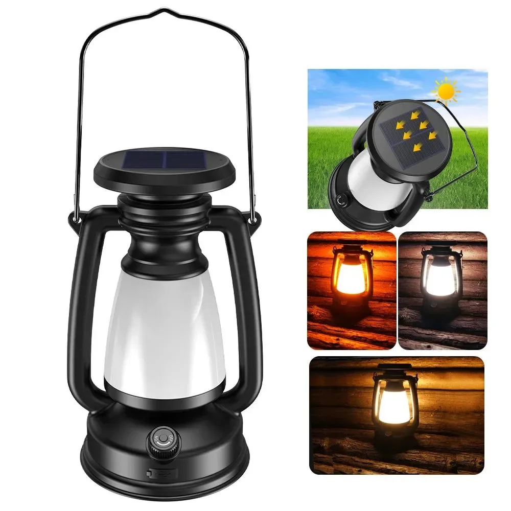 Recyclable USB Rechargeable Camping Light – Portable Lanterns with Solar Charging and Stepless Dimming Exclusive