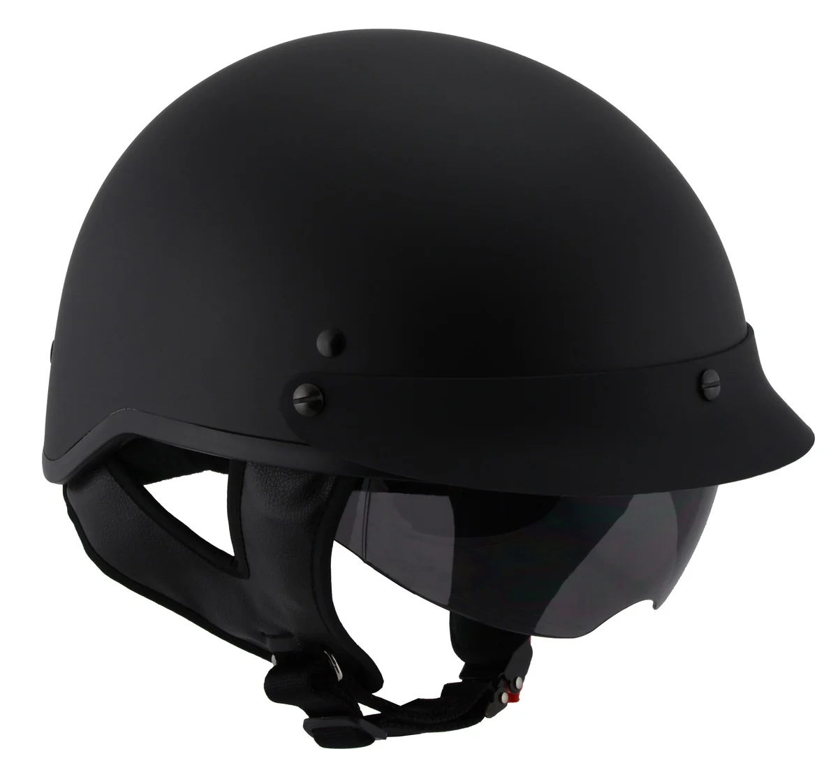 Eco-Friendly Milwaukee Performance Helmets MPH9720DOT DOT Momentum Matte Black Half Motorcycle Helmet w Drop Down Visor Pure