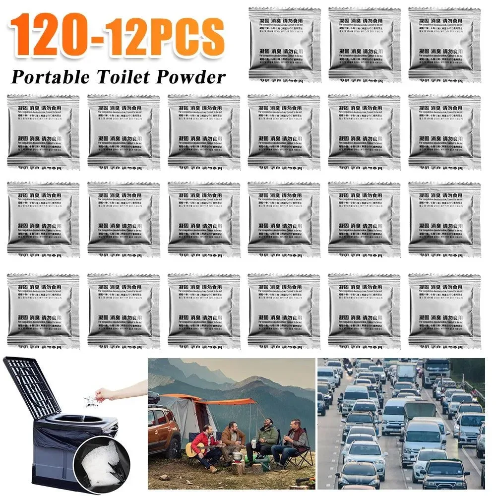 Excellent Eco Absorbent Gel Deodorizing Powder – 120-12PCS Camping Toilet Chemicals for Liquid Waste Gelling Portable Toilet Emergency Waste Treatment Relaxed