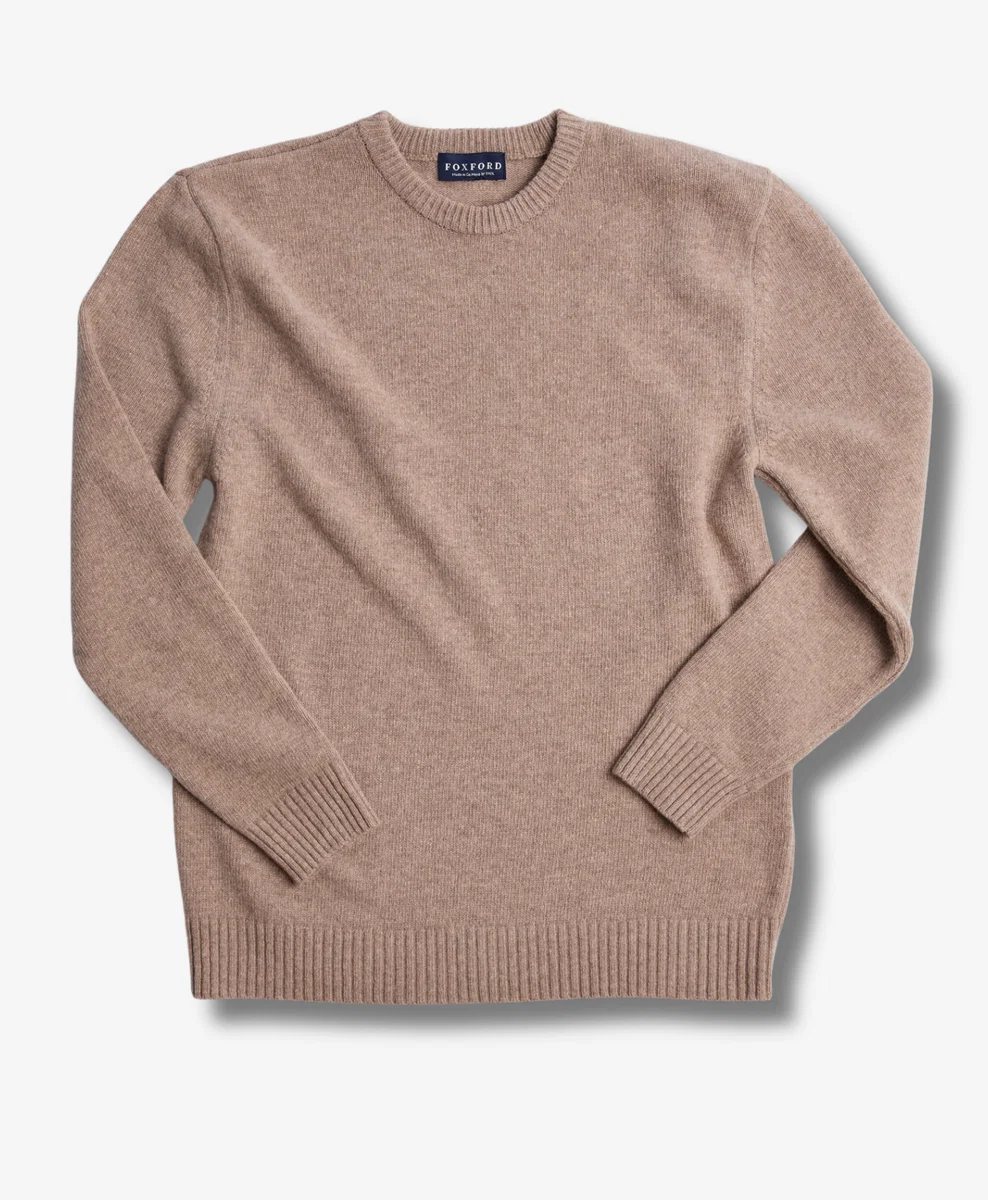 Secure Foxford Brown Lambswool Round Neck Durable