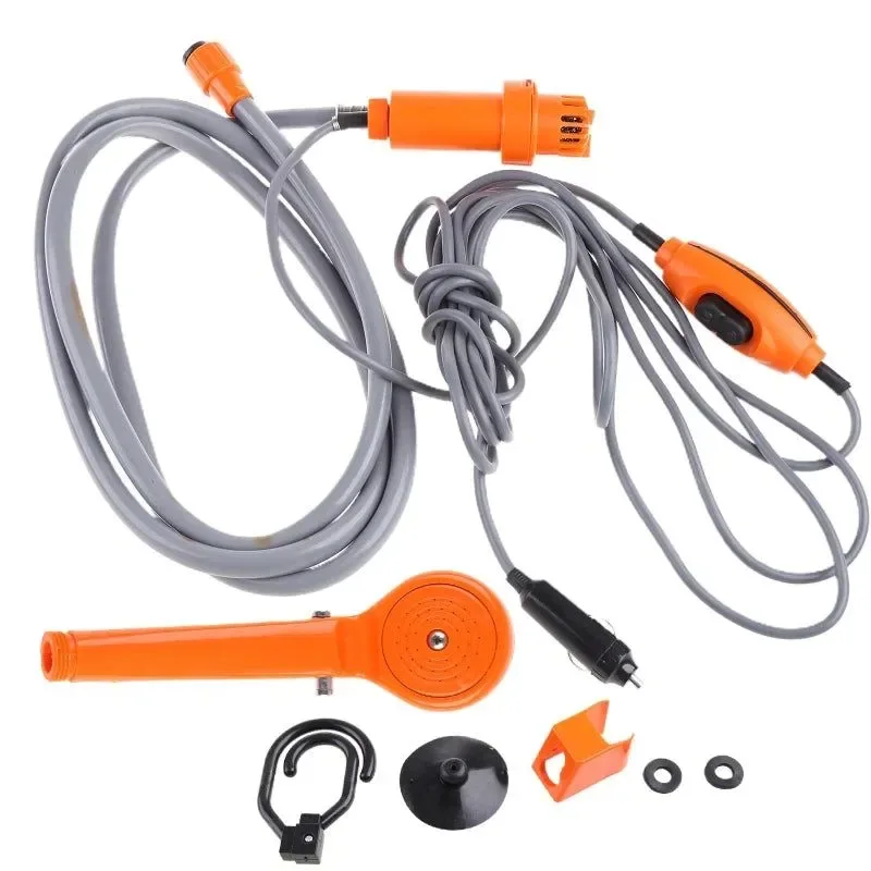 Smooth 12V Portable Camping Shower Pump Kit – Outdoor Shower for Car Washing Plant Watering and Travel Versatile