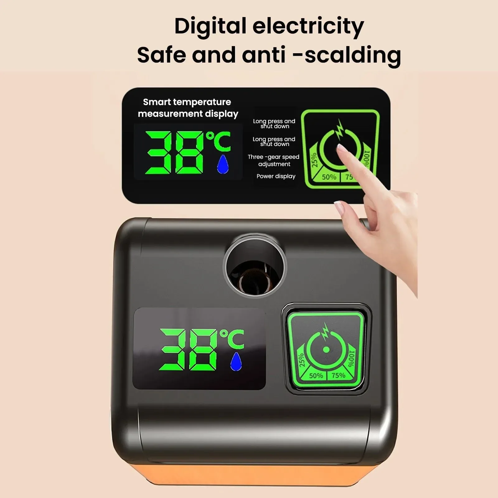 Sophisticated Portable Electric Camping Shower Pump – IPX7 Waterproof with Digital Display and Sucker for Camping Beach Dormitory Fast