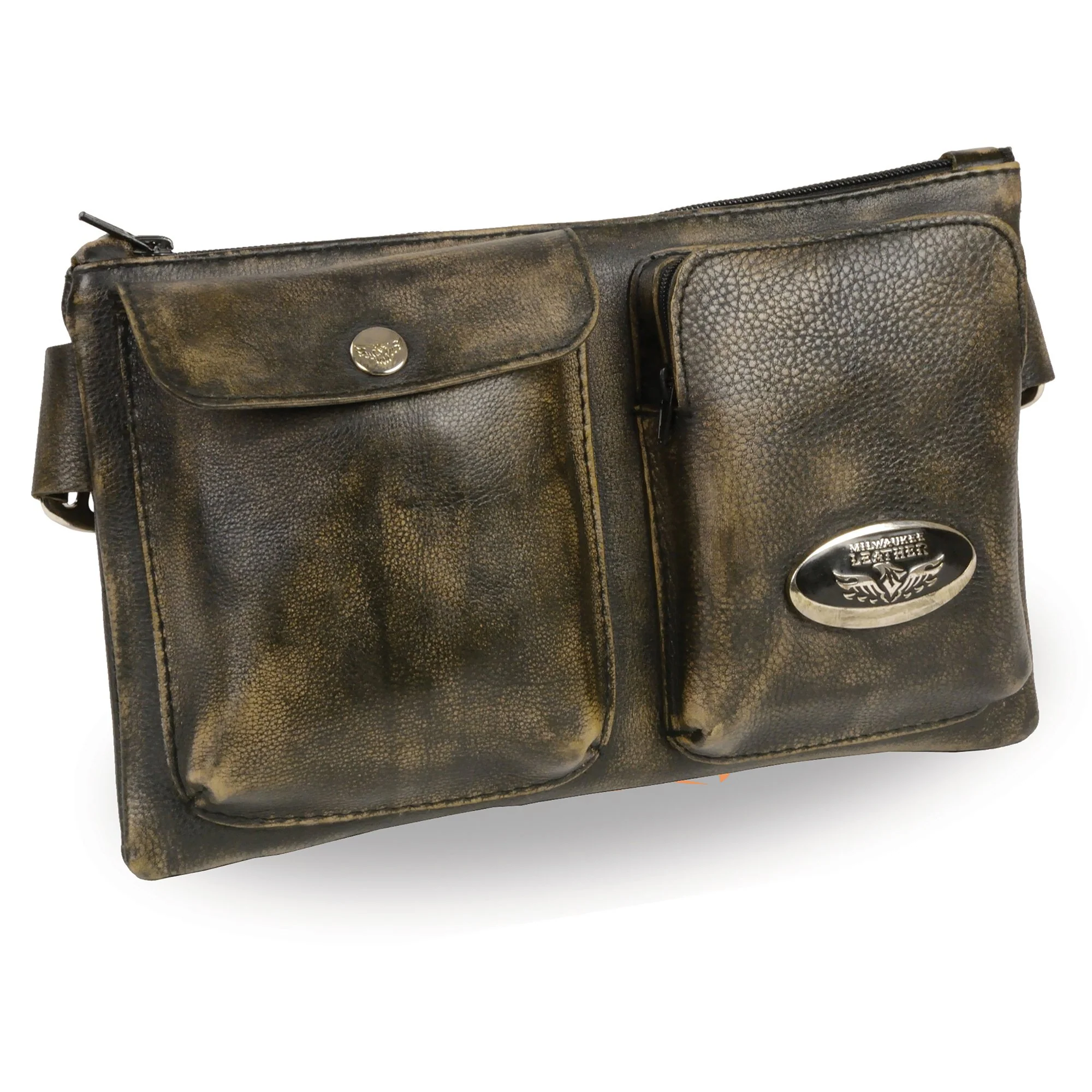 Versatile Milwaukee Leather MP8825 Women’s Distress Brown Leather Belt Bag Quality