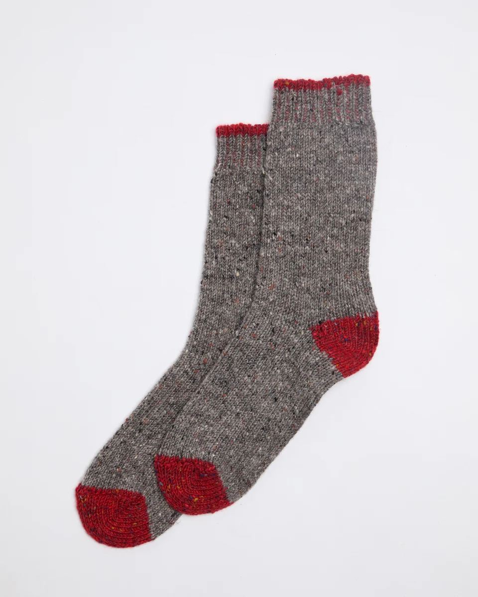 Powerful Foxford Men’s Walking Socks Grey Red Reusable