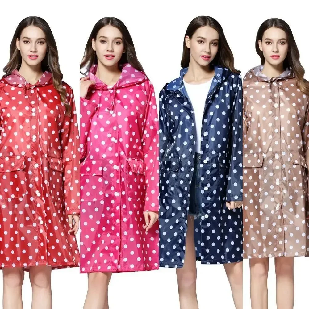 Proven Cute Dots Waterproof Raincoat for Women – Lightweight Poncho for Hiking and Outdoor Activities Trendy