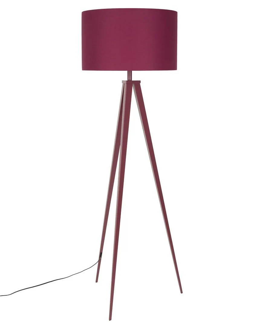 Natural Floor Lamp Tripod- Marsala Red Exceptional