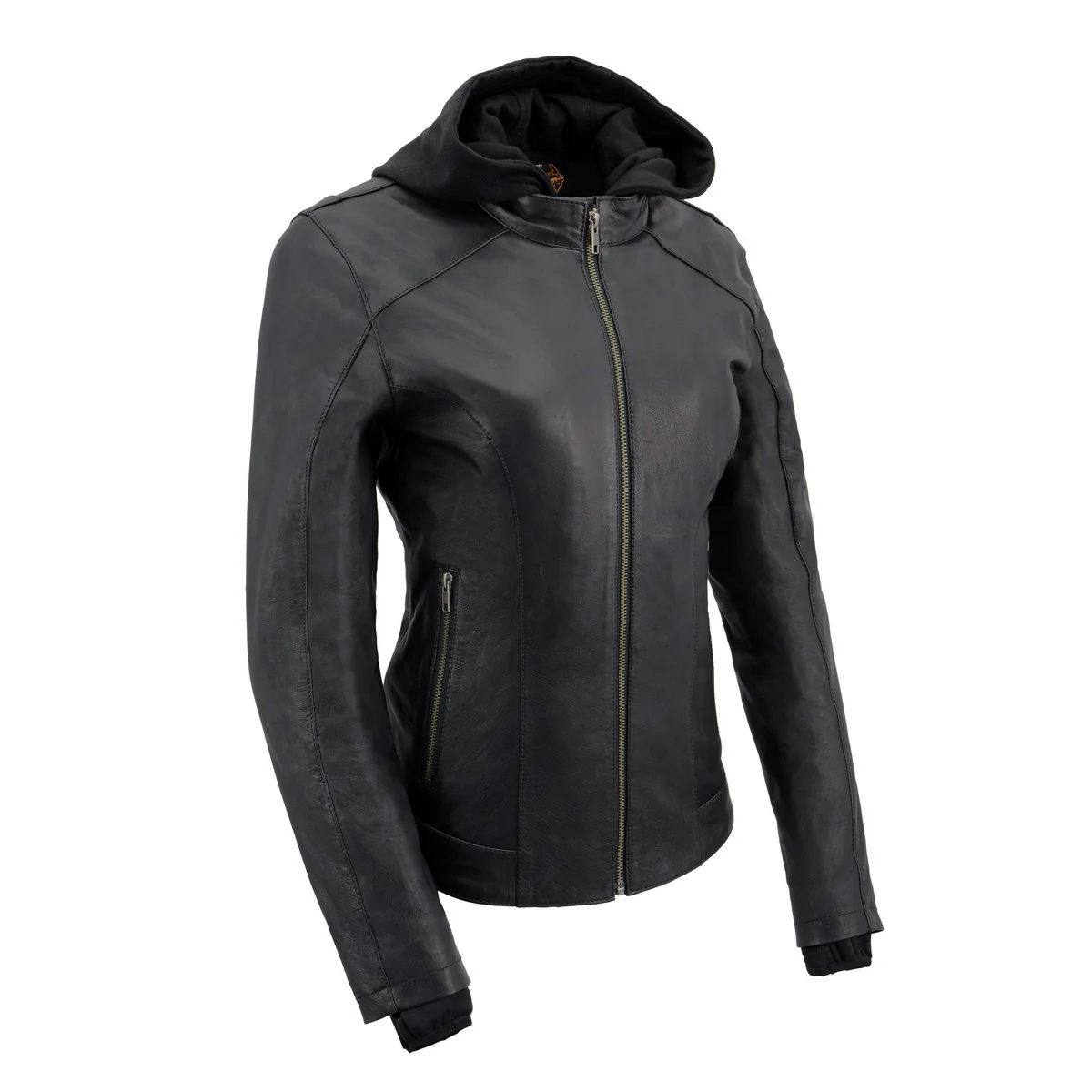 Official Milwaukee Leather MLL2545 Women’s Lightweight Black Leather Jacket with Removable Hoodie Innovative