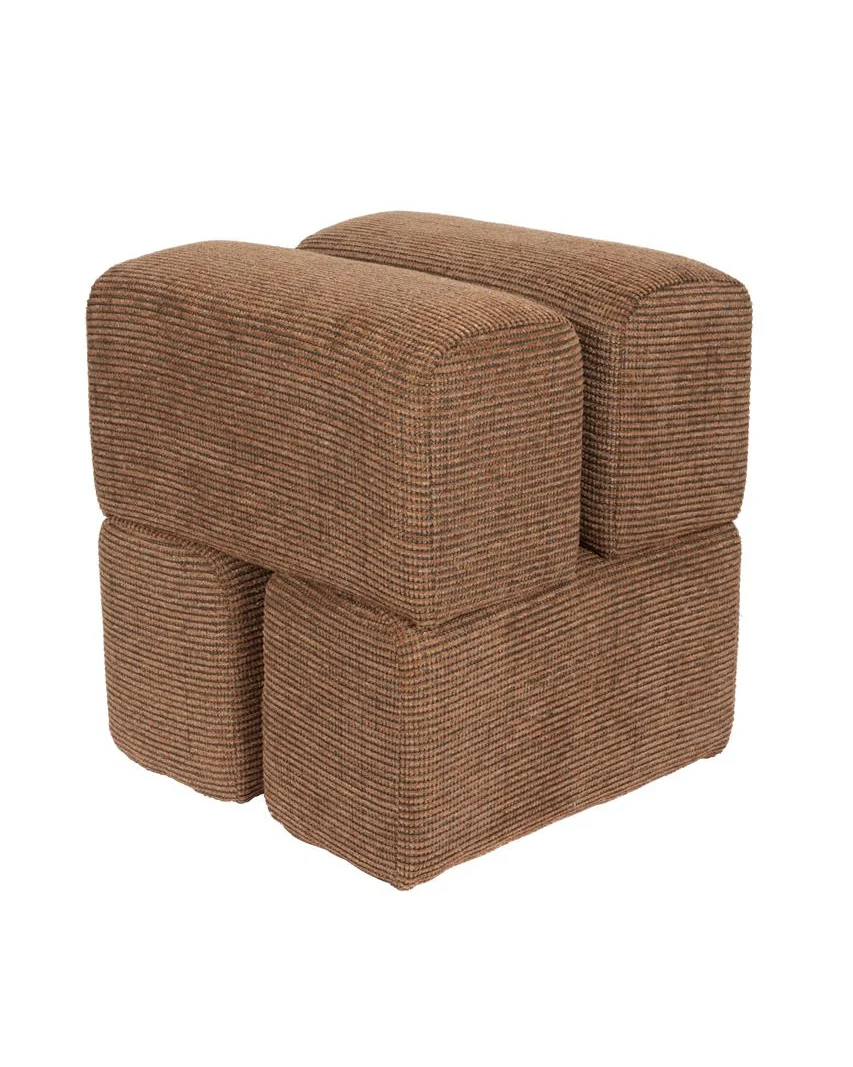First-Class Staple Pouffe- Terracotta Traditional