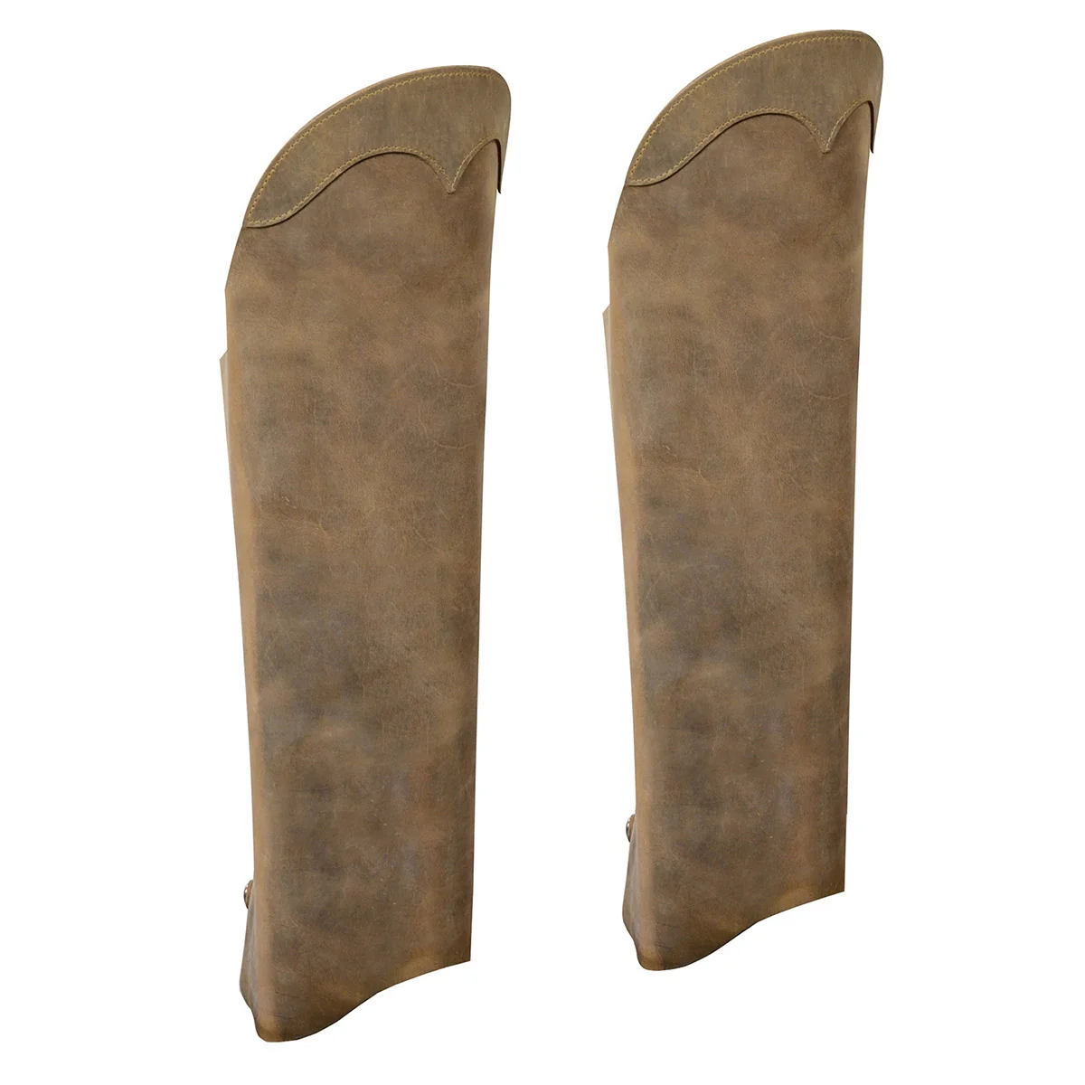 Authentic Milwaukee Leather MLM5555 Unisex Distress Brown Leather Half Motorccyle Riding Chaps with Back Zipper Relaxed