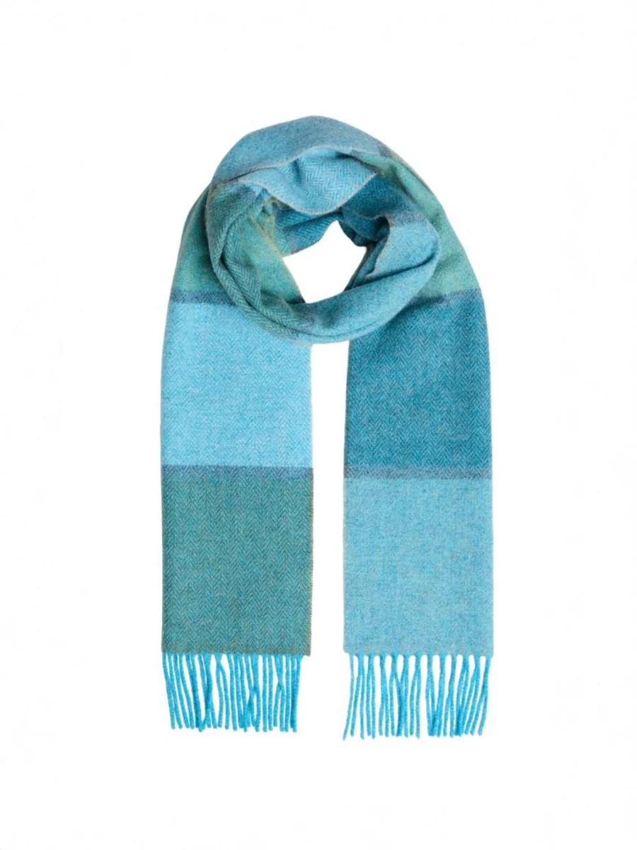 High-Grade Foxford Spring Stripe Lambswool Scarf Modern