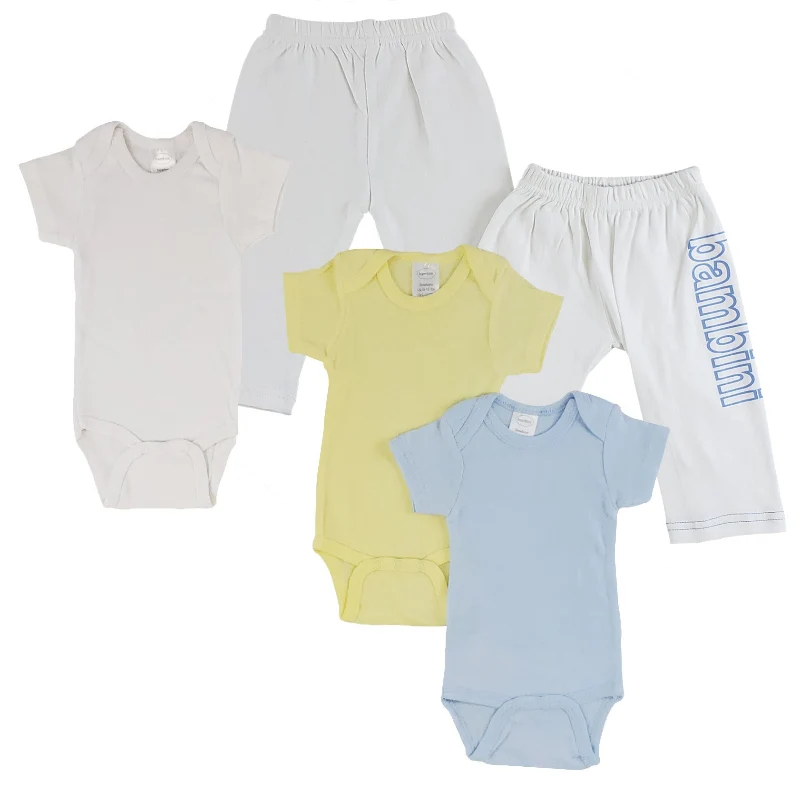 Environmentally Friendly Bambini Baby Clothing Set – 5-Piece Cotton Essentials Superior