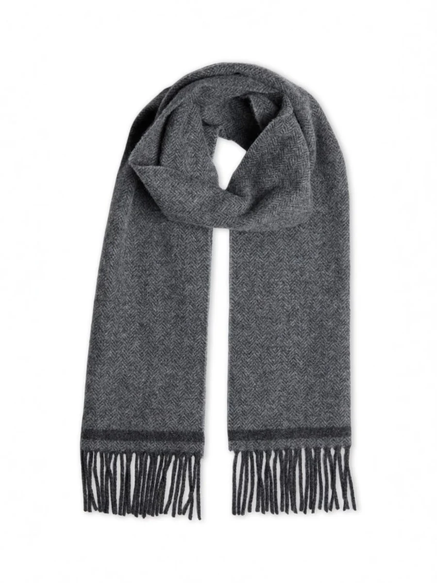 Breathable Foxford Graphite Lambswool Scarf Fashionable