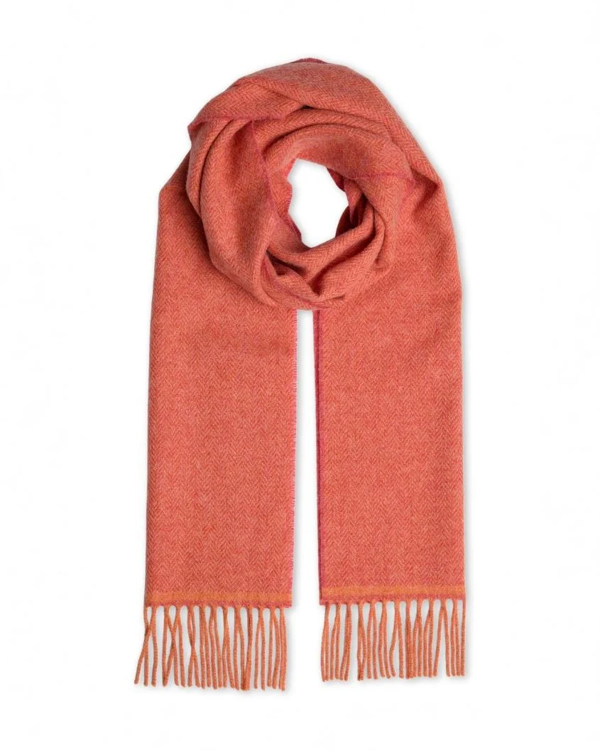 Excellent Foxford Papaya Lambswool Scarf Classic