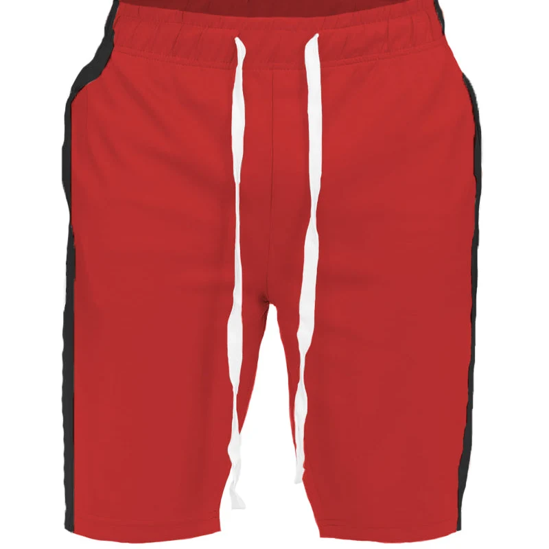 Organic Red Athletic Shorts with Black Stripes for Comfort and Style User-Friendly