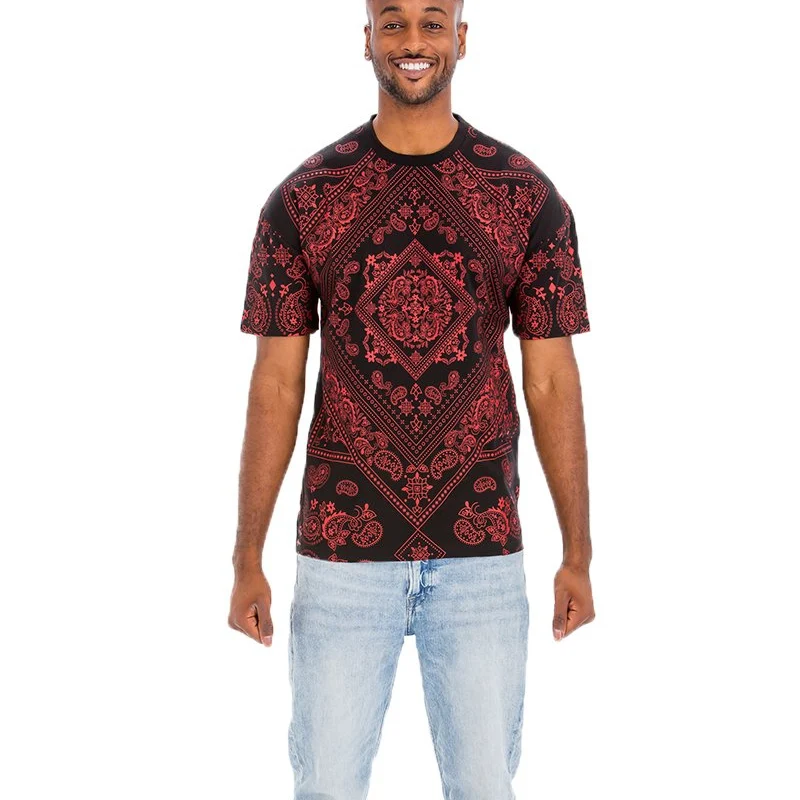 High-Performance Stylish Black and Red Bandana T-Shirt for Bold Streetwear Enthusiasts Smooth
