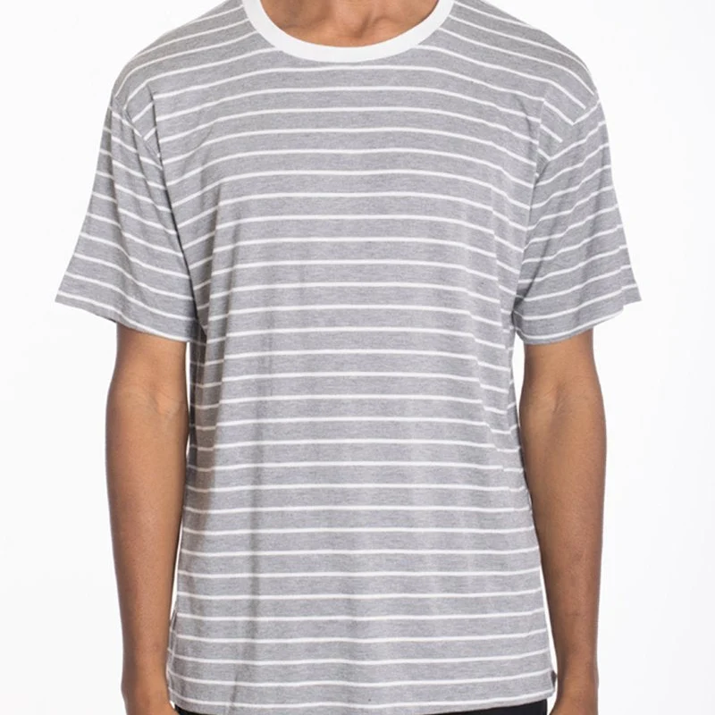 Excellent Men’s Gray Striped T-Shirt Your Casual Style Smart