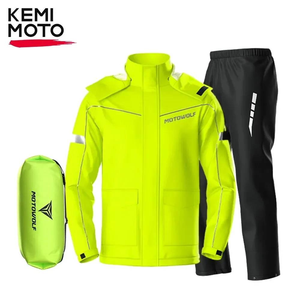 Elegant Waterproof Motorcycle Rain Suit – Reflective Durable and Portable Raincoat Pants for Bikers Stylish