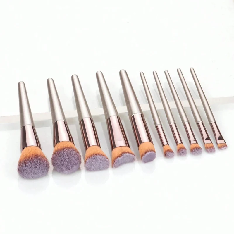 High-Quality Premium Makeup Brush Set – 10-Piece Soft Synthetic Cosmetic Brushes for Foundation Blending Contour Eyeshadow Casual