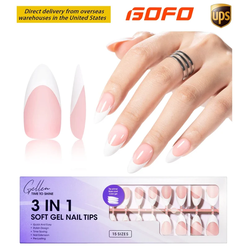 Stylish Gellen Soft Gel Nail Tips – 3 in 1 Professional Nail Enhancements Powerful