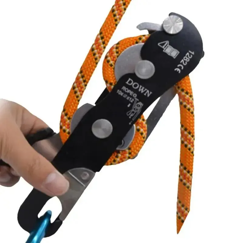 Efficient Climbing Descender – Self-Locking Anti-Panic Belay Device for Rope Rescue and Rappelling First-Class