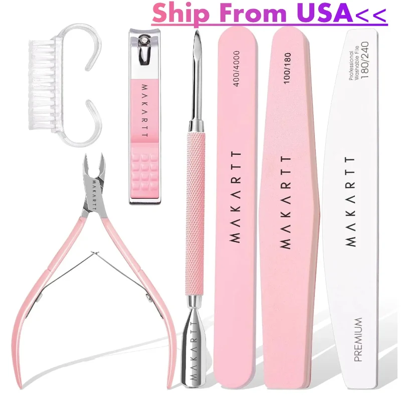 Genuine MAKARTT Premium Manicure Kit with Nail Files Cuticle Tools Natural