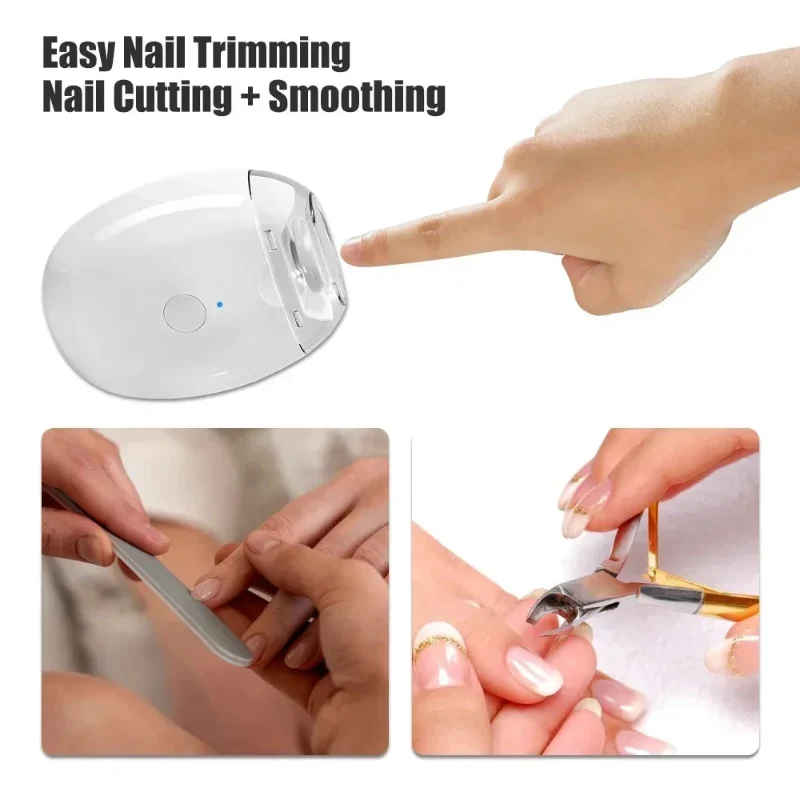 Easy-to-Use Electric Nail Cutter – White Nail Trimming Device Durable