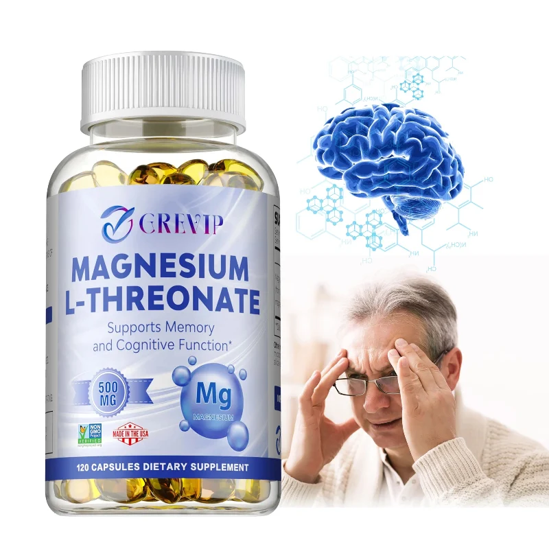 Healthy Grevip Magnesium L-Threonate 500 MG for Enhanced Cognitive Function and Relaxation Carefully Designed