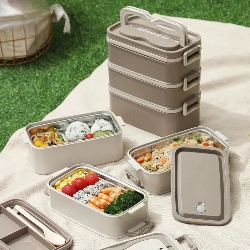 Healthy Portable Lunch Box with Multiple Compartments – Microwave-Safe Leak-Proof Food Container Premium Material