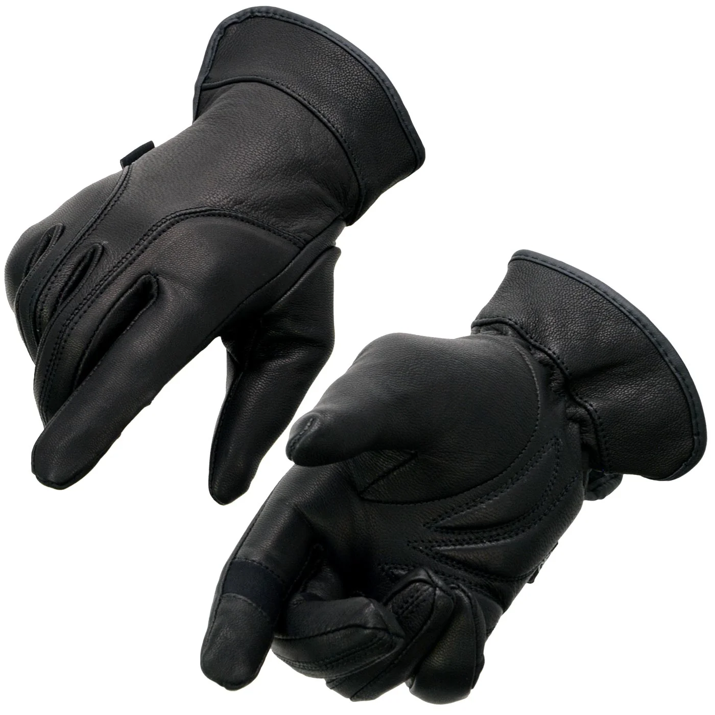 Stylish Milwaukee Leather MG7700 Women’s Black Leather Gel Palm Lightweight Motorcycle Hand Gloves W Open Wrist Expansion First-Class
